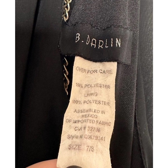 B. Darlin Cocktail Prom Homecoming Pleated Maxi Dress Womens Black Size 7/8 - Picture 3 of 3